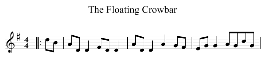 The Floating Crowbar - staff notation