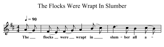 The Flocks Were Wrapt In Slumber - staff notation
