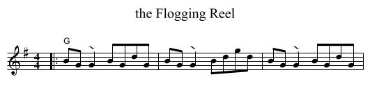 the Flogging Reel - staff notation