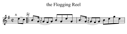 the Flogging Reel - staff notation