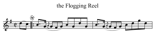 the Flogging Reel - staff notation