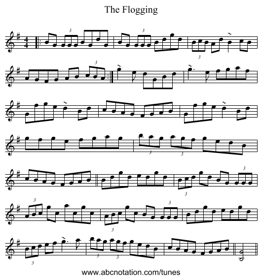 The Flogging - staff notation