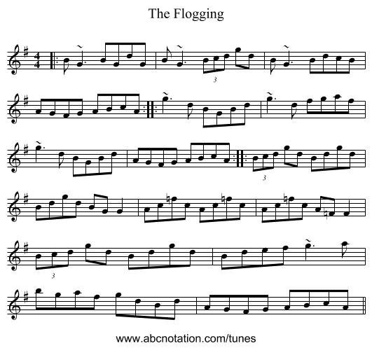 The Flogging - staff notation