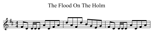 The Flood On The Holm - staff notation