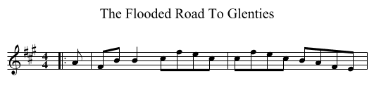 The Flooded Road To Glenties - staff notation