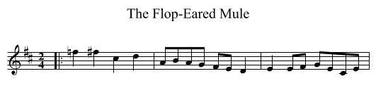 The Flop-Eared Mule - staff notation