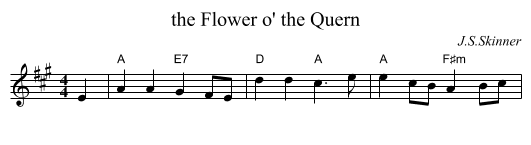 the Flower o' the Quern - staff notation