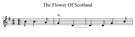 The Flower Of Scotland - staff notation