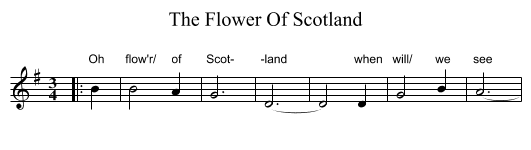 The Flower Of Scotland - staff notation