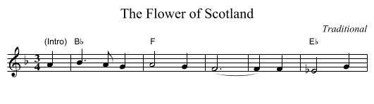 The Flower of Scotland - staff notation