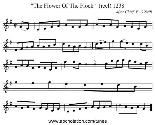 The Flower Of The Flock (reel) 1238 - staff notation