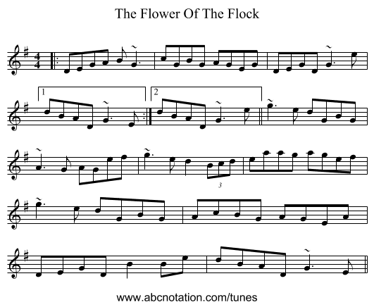 The Flower Of The Flock - staff notation