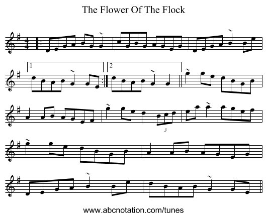 The Flower Of The Flock - staff notation