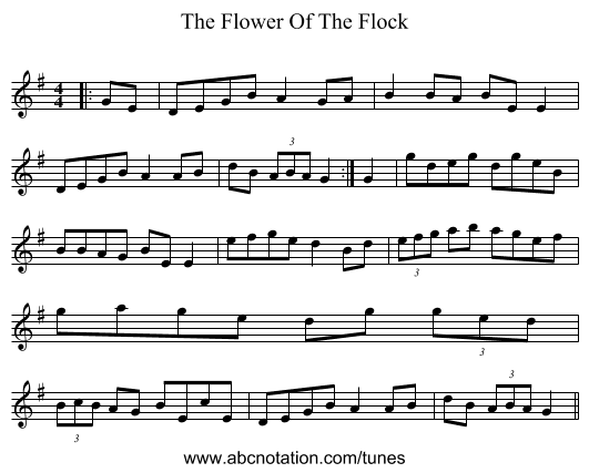 The Flower Of The Flock - staff notation
