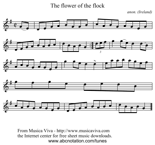 The flower of the flock - staff notation
