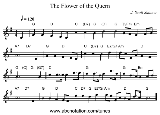 The Flower of the Quern - staff notation