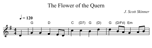 The Flower of the Quern - staff notation