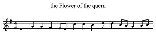 the Flower of the quern - staff notation