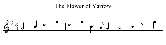 The Flower of Yarrow - staff notation