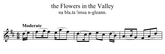 the Flowers in the Valley - staff notation