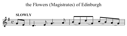 the Flowers (Magistrates) of Edinburgh - staff notation