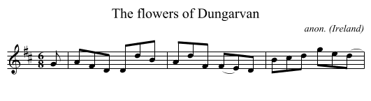 The flowers of Dungarvan - staff notation