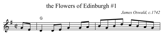 the Flowers of Edinburgh #1 - staff notation