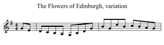 The Flowers of Edinburgh, variation - staff notation