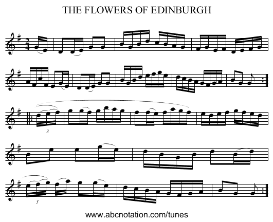 THE FLOWERS OF EDINBURGH - staff notation