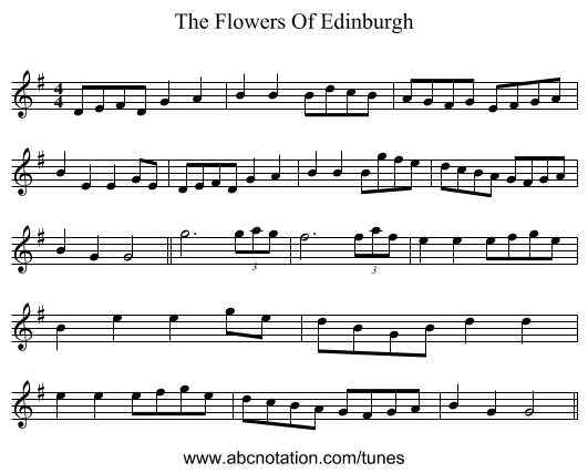 The Flowers Of Edinburgh - staff notation