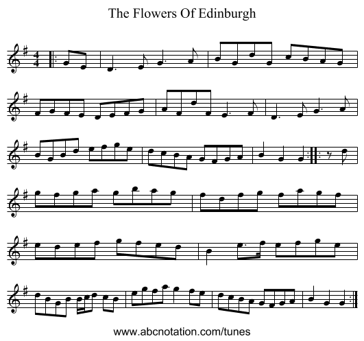The Flowers Of Edinburgh - staff notation