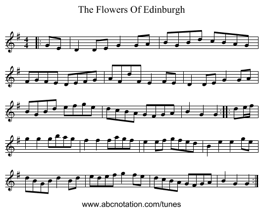 The Flowers Of Edinburgh - staff notation