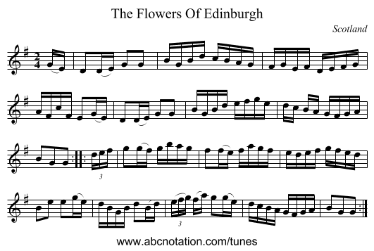 The Flowers Of Edinburgh - staff notation