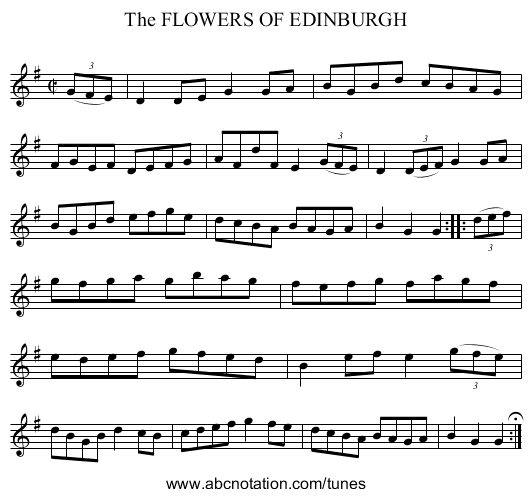 The FLOWERS OF EDINBURGH - staff notation
