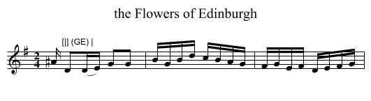the Flowers of Edinburgh - staff notation
