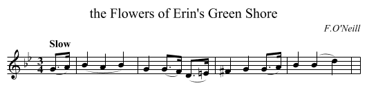 the Flowers of Erin's Green Shore - staff notation