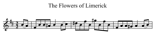 The Flowers of Limerick - staff notation
