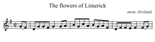 The flowers of Limerick - staff notation