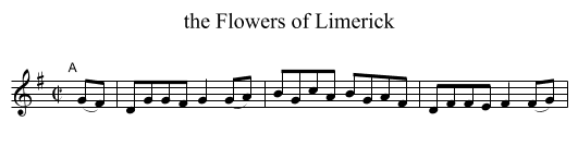 the Flowers of Limerick - staff notation