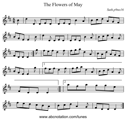 The Flowers of May - staff notation