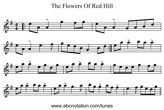 The Flowers Of Red Hill - staff notation