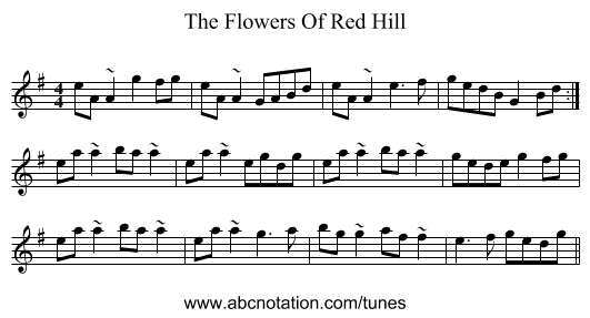 The Flowers Of Red Hill - staff notation