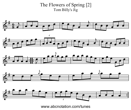 The Flowers of Spring [2] - staff notation