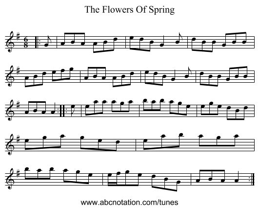The Flowers Of Spring - staff notation