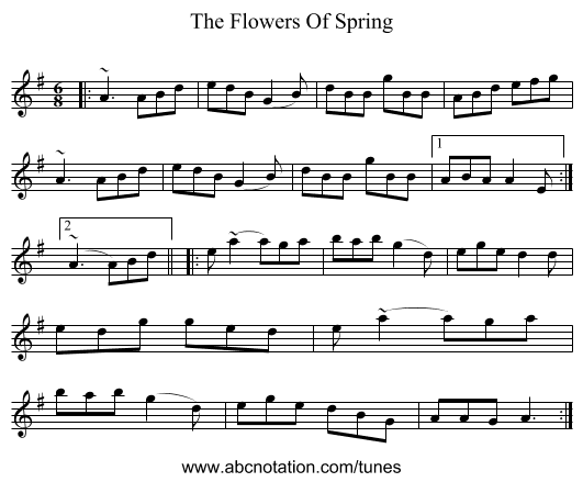 The Flowers Of Spring - staff notation