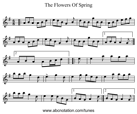 The Flowers Of Spring - staff notation
