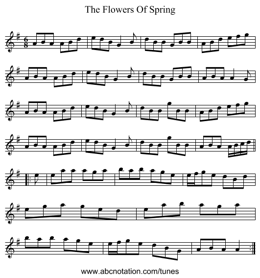 The Flowers Of Spring - staff notation