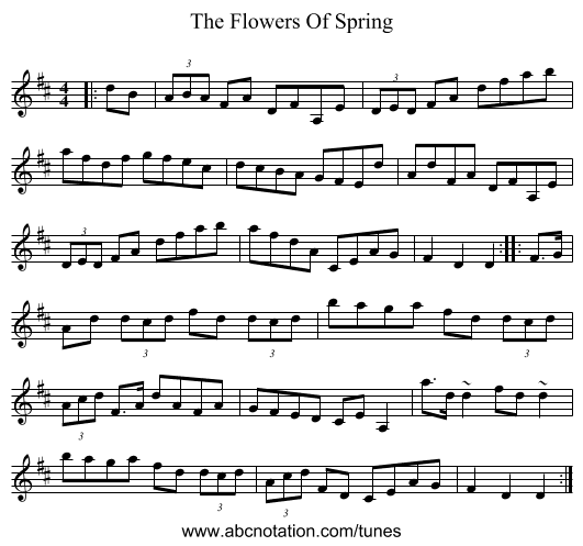 The Flowers Of Spring - staff notation