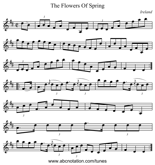 The Flowers Of Spring - staff notation