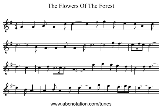 The Flowers Of The Forest - staff notation
